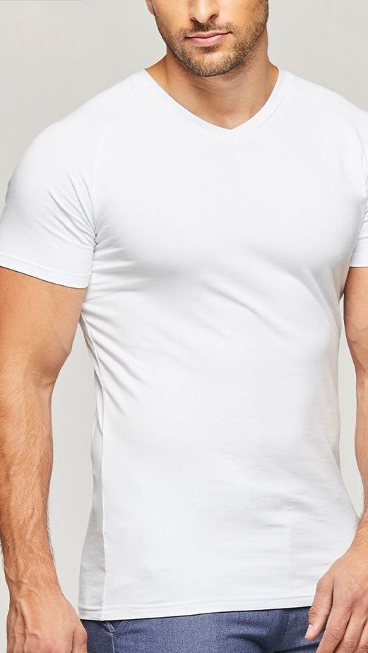 V neck t-shirt lycra