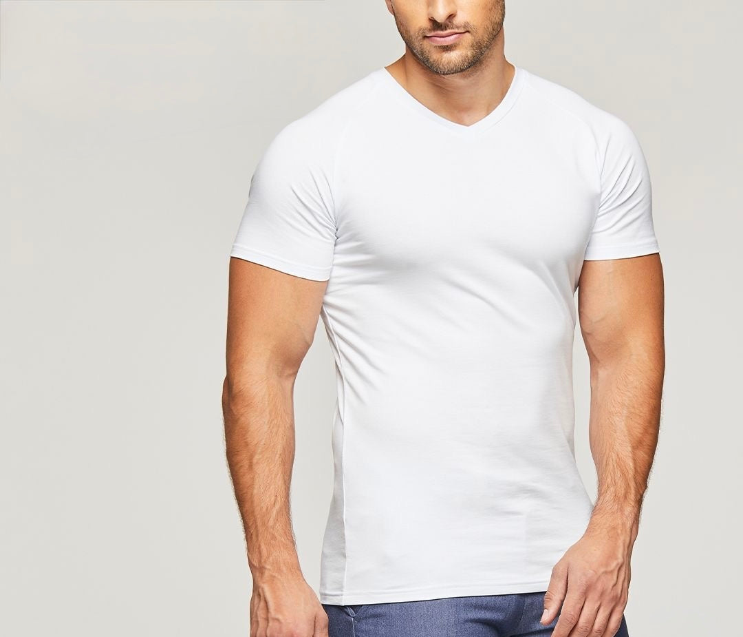 V neck t-shirt lycra