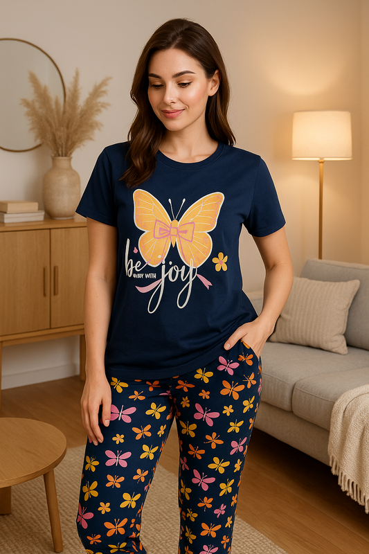 بيجاما قطن ١٠٠٪ صيفي نص كم