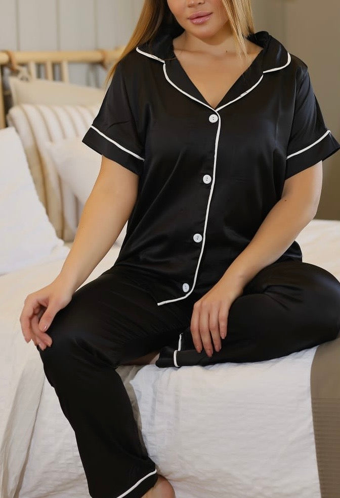 Black SATIN PAJAMA