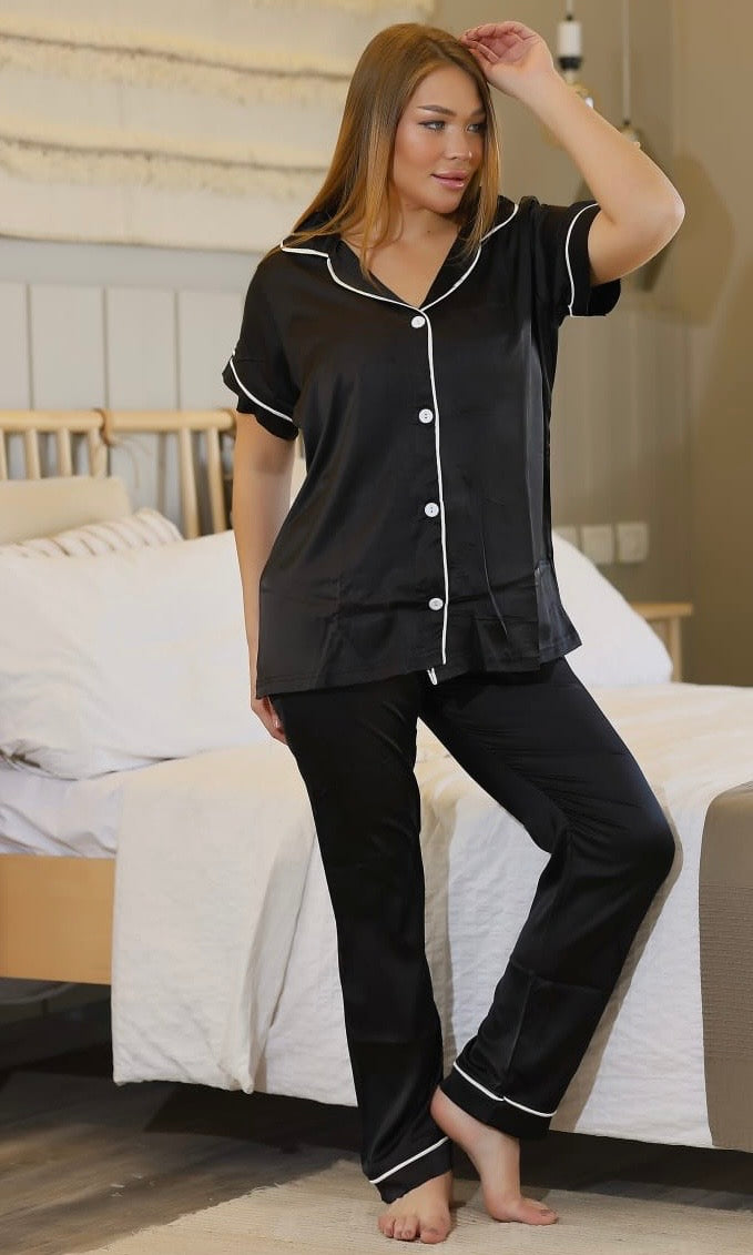 Black SATIN PAJAMA