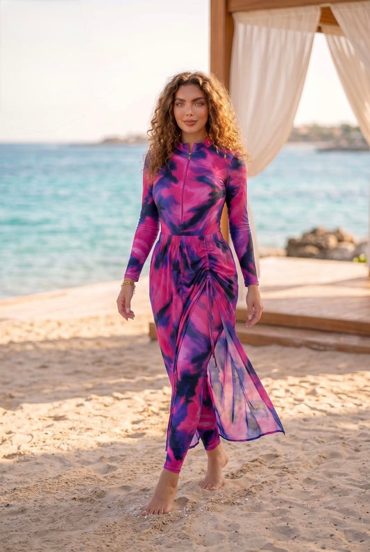Cheerful tie-dye dress