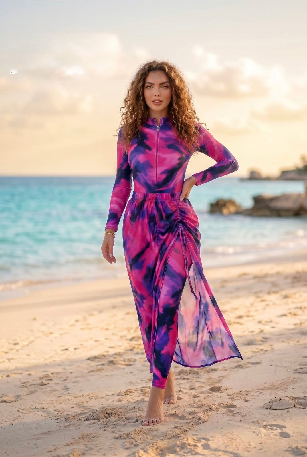 Cheerful tie-dye dress