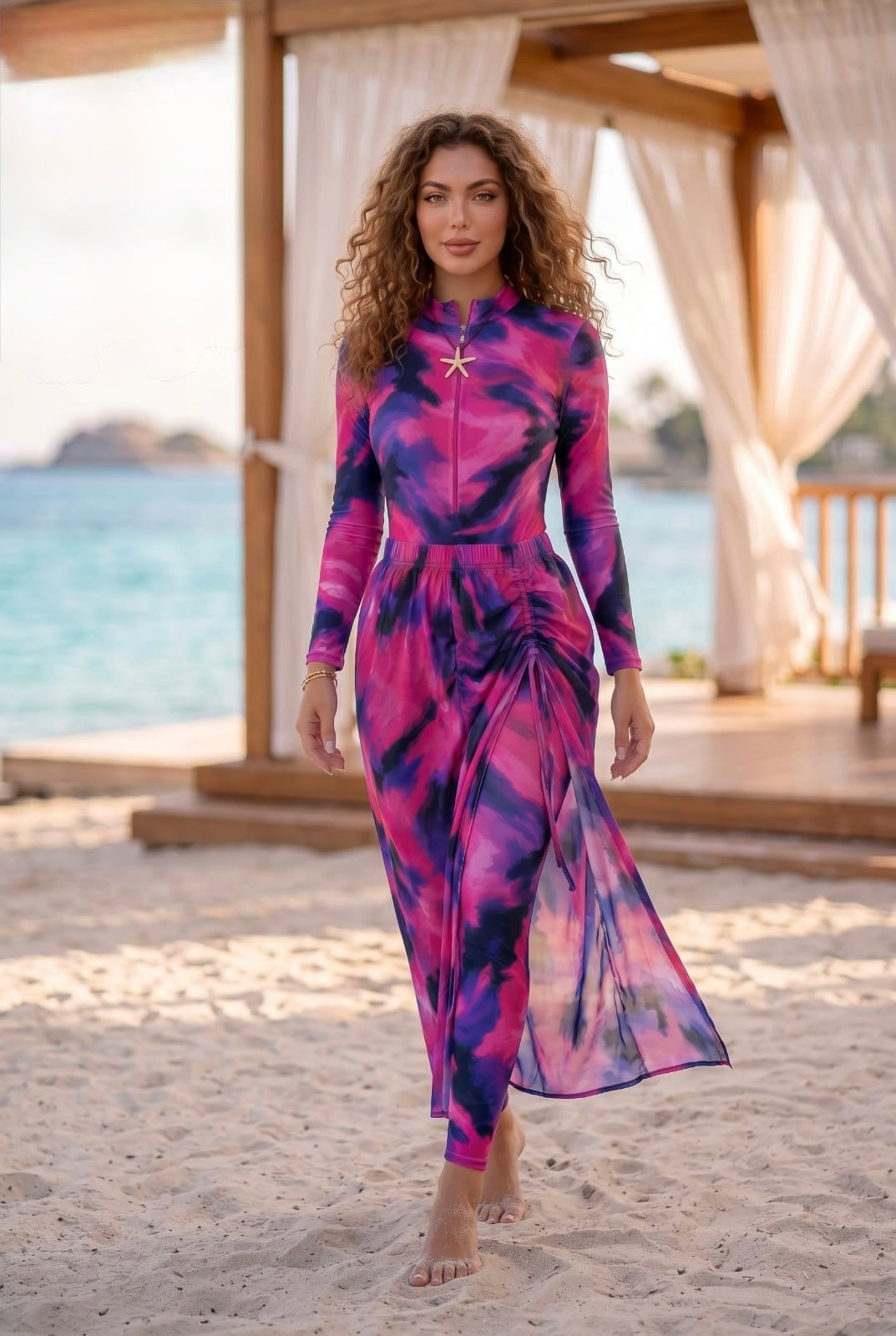 Cheerful tie-dye dress