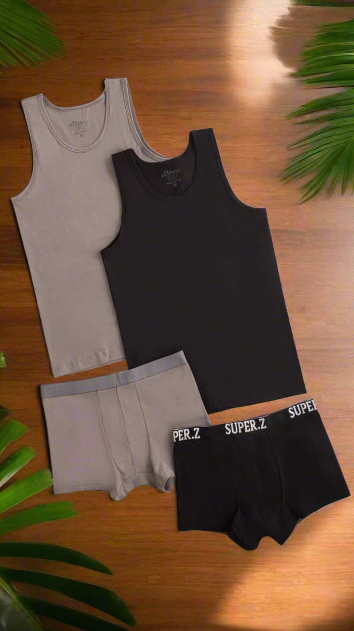 طقم بوكسر رجالي اوليف