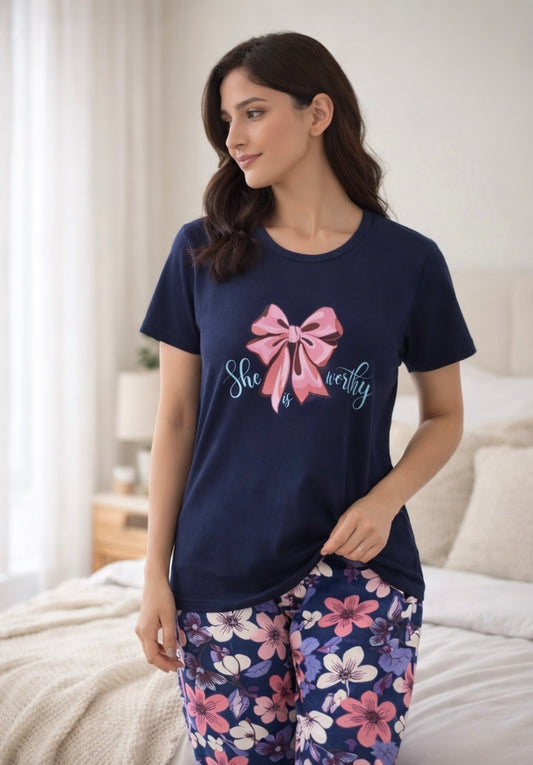 بيجاما صيفي نص كم  Navy edition