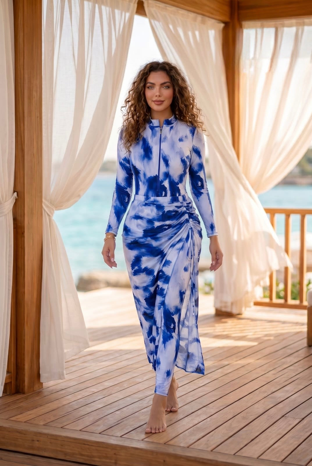 Cheerful bluish dress