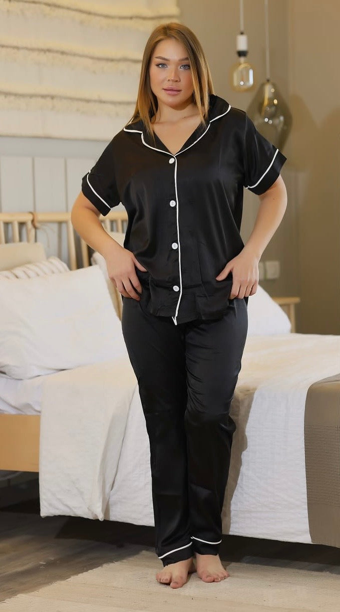 Black SATIN PAJAMA
