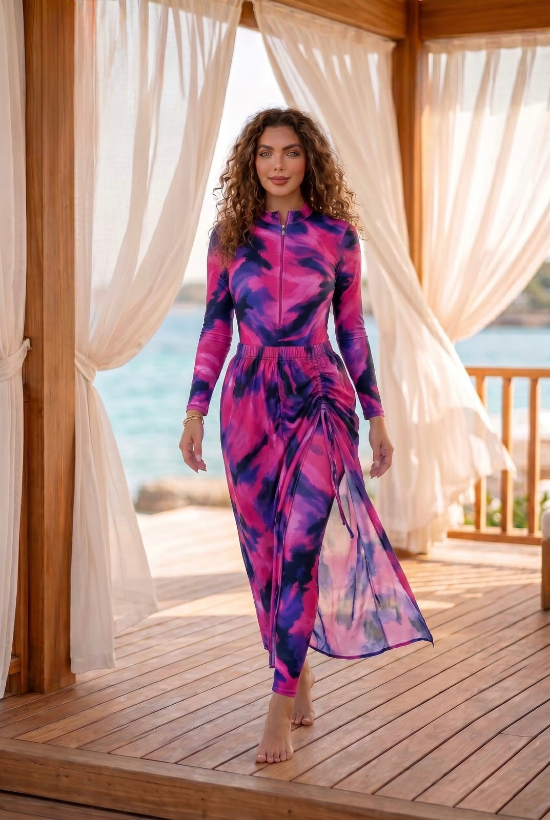 Cheerful tie-dye dress