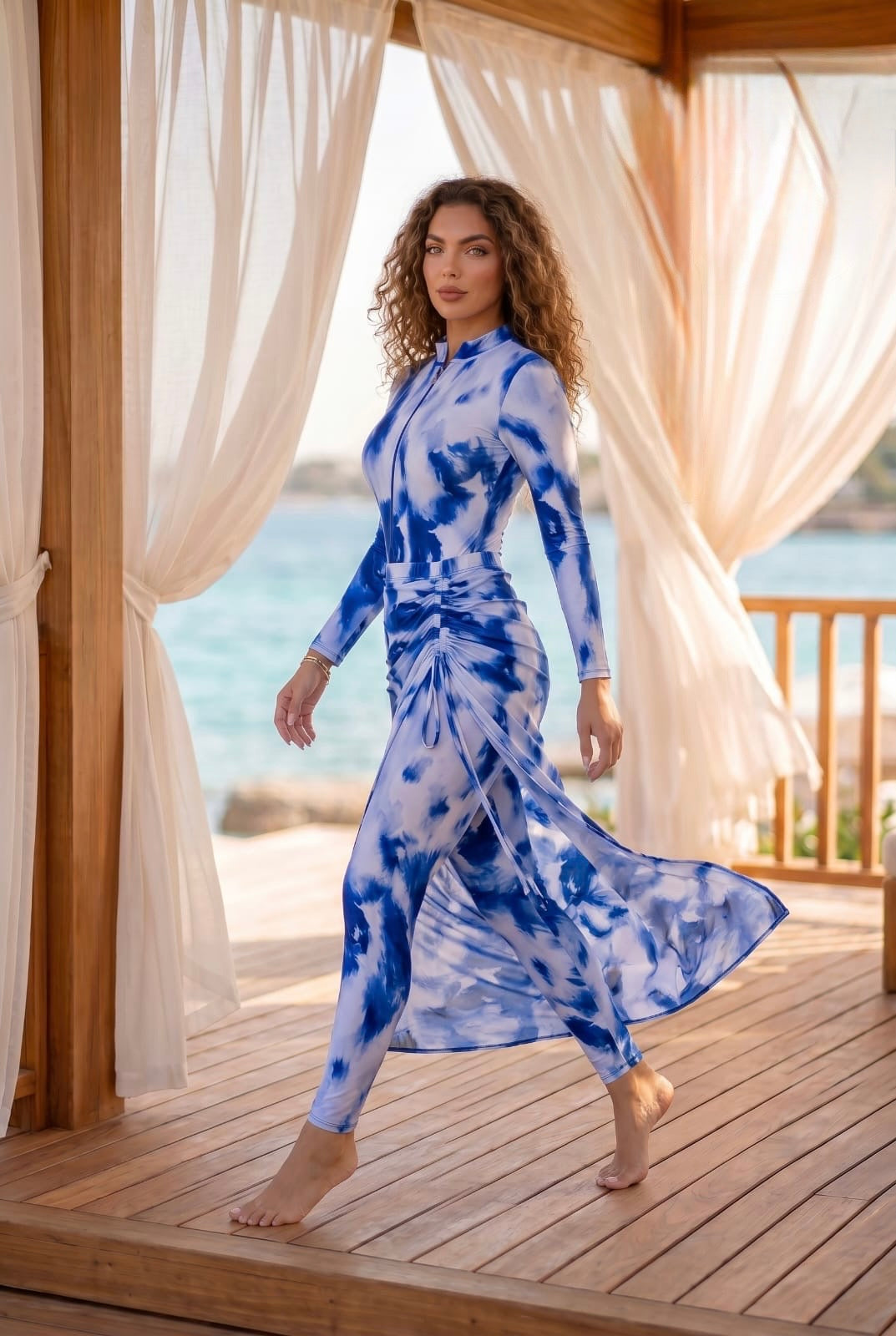 Cheerful bluish dress